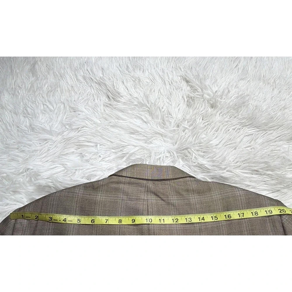 CURRENT Zegna Sport Coat Blazer Mens 46 Windowpane Check Taupe Silk Blend New!‎